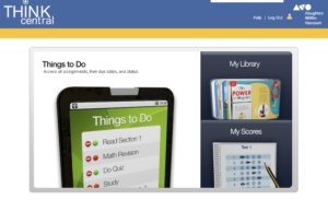 Image of the ThinkCentral Learning Platform Student Dashboard